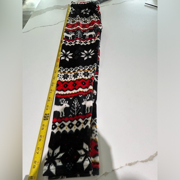 Girls Velour Leggings Christmas Holiday Size Large - Picture 2 of 7